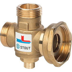 Термостатический смесительный клапан STOUT для твердотопливных котлов 1'-1 1/2'-1' 60°C