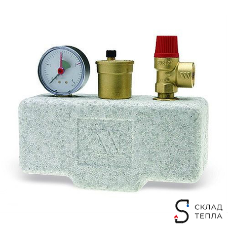 Группа безопасности котла STOUT - 1" (до 200 кВт, 3 бар, в теплоизоляции). Вид 1.