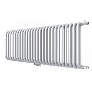 Радиатор 2 трубчатый Rommer 300 - 27 секций (боковое подключение, цвет белый RAL9016)