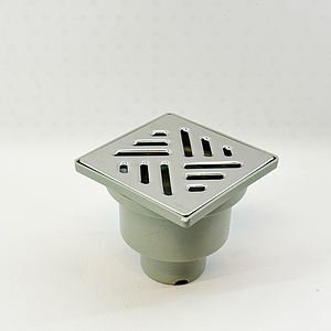 Трап вертикальный VALFEX 100х100 с выпуском 50мм (решетка из нерж. стали)