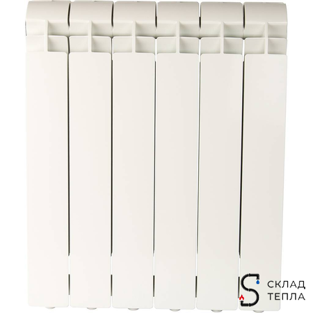 Радиатор алюминиевый GLOBAL VOX R 500 - 6 секций (подключение нижнее). Вид 2.