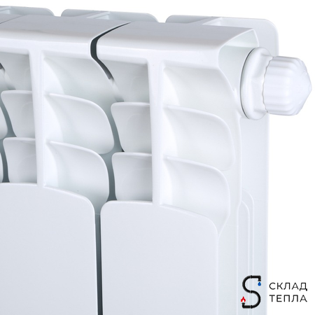 Радиатор биметаллический STOUT SPACE 500 - 8 секций с нижним подключением. Вид 9.