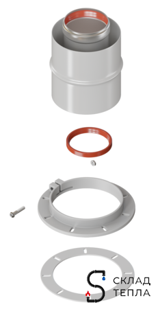 Адаптер вертикальный Rommer 60/100 (Bosch, Buderus, Baxi ECO Nova/Classic). Вид 1.