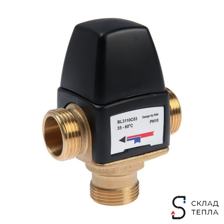 Термостатический смесительный клапан Zeissler - 1" НР (35°- 60°C, KVs 1,6 м³). Вид 3.