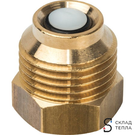 Термоманометр аксиальный STOUT - 1/2" (D80 мм, шкала 0-120°C/0-4 бар, с запорным клапаном). Вид 6.