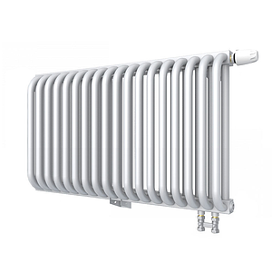 Радиатор 2 трубчатый Rommer Ventil 300 - 19 секций (нижнее подключение, цвет белый RAL9016)