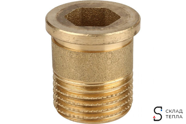Сгон прямой латунный ITAP 151 - 1/2" (ВР/НР, с плоской прокладкой). Вид 11.