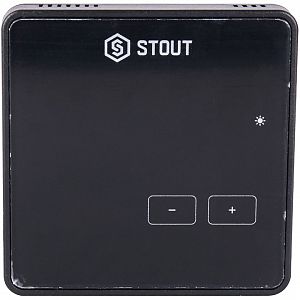 STOUT Беспроводной комнатный регулятор R-8z, черный STOUT Беспроводной комнатный регулятор R-8z, черный