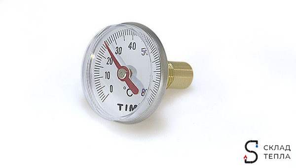 Термометр аксиальный Tim с гильзой 1/2" D-40. Вид 9.