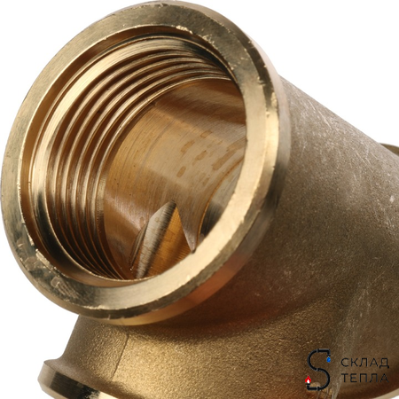Тройник латунный резьбовой равнопроходный STOUT (ВР) - 3". Вид 7.