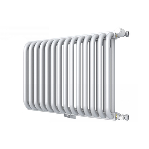 Радиатор 2 трубчатый Rommer 500 - 14 секций (боковое подключение, цвет белый RAL9016)