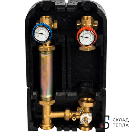 Насосная группа STOUT - 1" (с 3-х ходовым приводным смесителем, без насоса, 29 kW DT10°C). Вид 1.