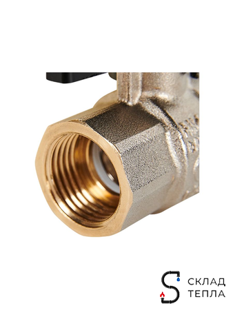 Кран шаровой полнопроходной STOUT - 1/2" (ВР/ВР, PN40, Tmax 150°С, ручка-бабочка черная). Вид 3.