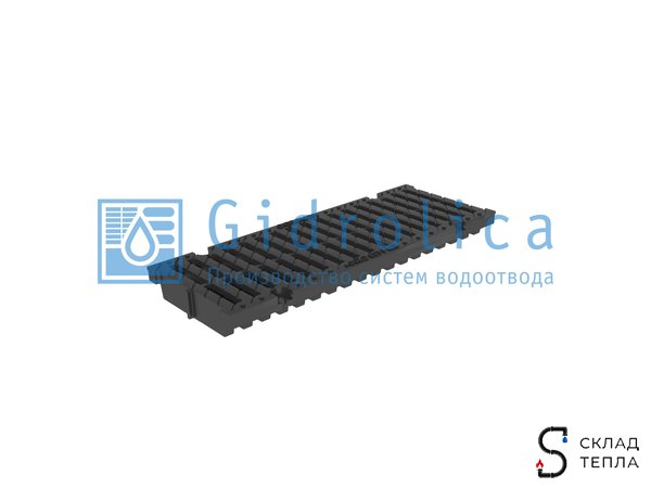 Решетка ячеистая пластиковая для лотка DN150 Gidrolica 500х188 мм. Вид 1.