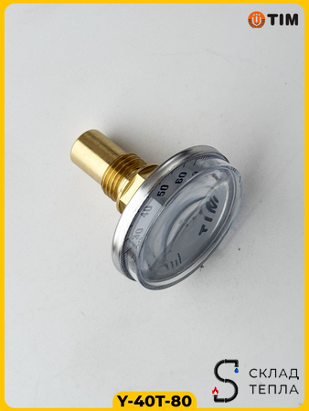 Термометр аксиальный Tim с гильзой 1/2" D-40. Вид 6.