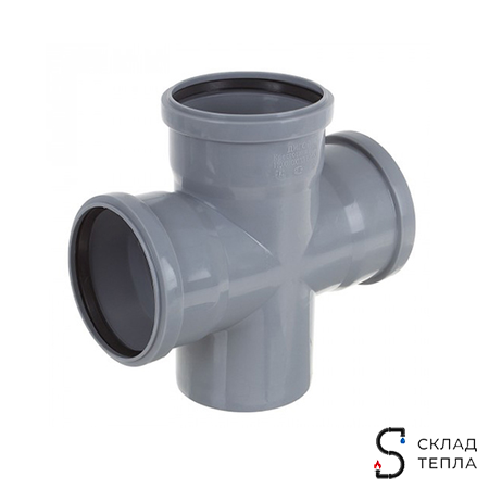 Крестовина одноплоскостная для внутренней канализации СИНИКОН - 110 x 110 x 110x87°. Вид 1.