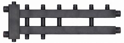 Коллектор котельной разводки ROMMER 3+1+1 (дублер компакт) с гидроразделителем 1'1/2 