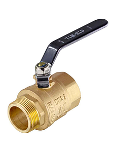 Кран шаровой TIM - 1 1/2' (НР/ВР, PN40, Tmax 150°С, ручка-рычаг черная)