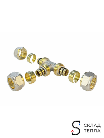 Тройник VALFEX - 16 (винтовой, для металлопластиковых труб) 1шт. Вид 5.