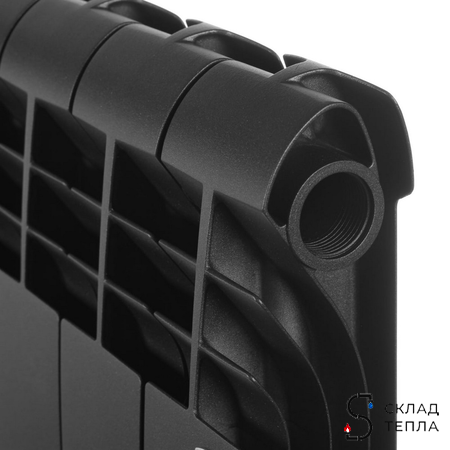 Радиатор биметаллический Royal Thermo BiLiner 500 Noir Sable (Чёрный) - 11 секций. Вид 2.