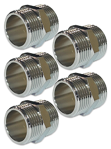 Ниппель латунный резьбовой равнопроходный TIM - 3/4' (хромированный, 5шт.)