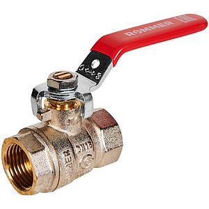 Кран шаровой полнопроходной Rommer - 1/2' (вн./вн.,PN40, ручка рычаг красная)