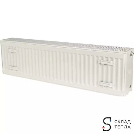 Радиатор стальной KERMI FTV 33 - высота 200 мм, длина 3000 мм с нижним подключением. Вид 3.