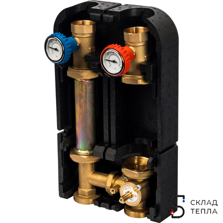 Насосная группа STOUT - 1"1/4 (с 3-х ходовым приводным смесителем, без насоса, 39 kW DT10°C). Вид 3.