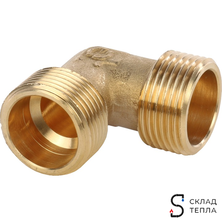 Отвод 90° латунный резьбовой равнопроходный STOUT (НР/НР) - 1/2". Вид 2.