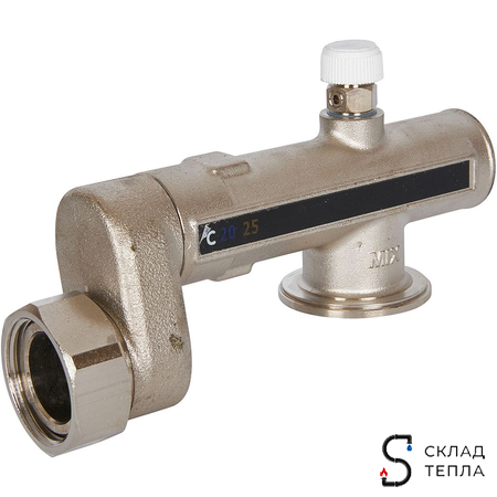 Насосно-смесительный узел STOUT - 1" (с термостатическим клапаном 20-55°C, без насоса). Вид 4.