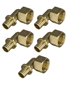 Переход на внутреннюю резьбу угловой TIM - 20 x 1/2' (для труб из сшитого полиэтилена, комплект 5шт)