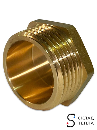 Заглушка латунная с наружной резьбой TIM - 2" (1шт). Вид 2.