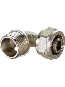 Переход на наружную резьбу угловой TIM - 20 x 1/2" (винтовой, для металлопластиковых труб) 1шт Переход на наружную резьбу угловой TIM - 20 x 1/2' (винтовой, для металлопластиковых труб) 1шт