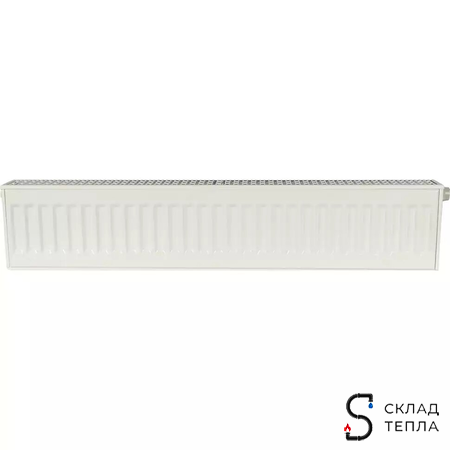 Радиатор стальной KERMI FTV 22 - высота 200 мм, длина 3000 мм с нижним подключением. Вид 2.