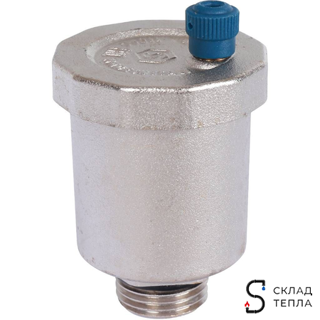 Воздухоотводчик автоматический STOUT - 1/2" (НР, воздухоотвод сверху, цвет никелированный). Вид 2.