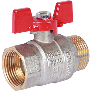 Кран шаровой полнопроходной Rommer - 1' (вн./нр.,PN40, ручка бабочка красная)