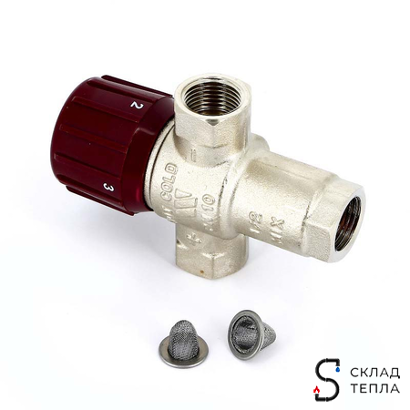 Клапан термостатический смесительный WATTS AQUAMIX 61C - 3/4" (ВР, регулировка 32-50°C). Вид 2.