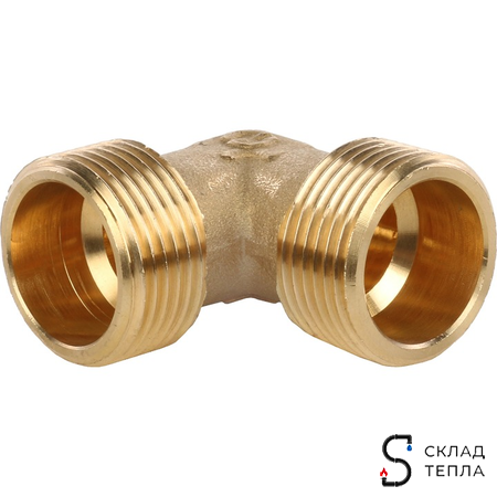 Отвод 90° латунный резьбовой равнопроходный STOUT (НР/НР) - 1/2". Вид 3.