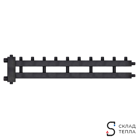 Коллектор котельной разводки ROMMER 5+1 (дублер рядный) с гидроразделителем 1"1/2 . Вид 2.