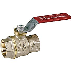 Кран шаровой полнопроходной Giacomini R910 - 1 1/4' (ВР/ВР, PN35, Tmax 185°С, ручка-рычаг красная)