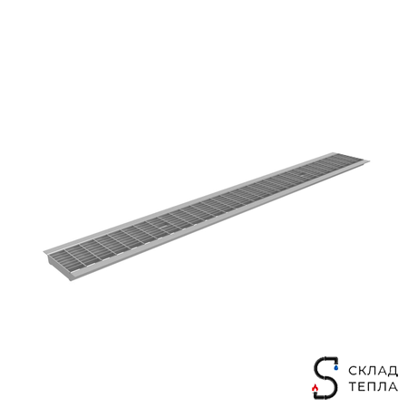 Решетка ячеистая стальная оцинкованная DN100 Gidrolica 1000х136 мм. Вид 1.