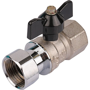 Кран шаровой с накидной гайкой, ВР/накидная гайка, ручка бабочка 3/4'x3/4'