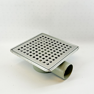 Трап горизонтальный VALFEX 150х150 с выпуском 50мм (решетка и окантовка из нерж. стали)