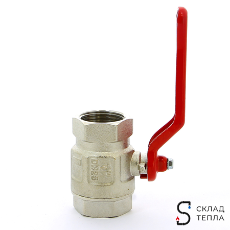 Кран шаровой полнопроходной ITAP IDEAL 090 - 2" (ВР/ВР, PN25, Tmax 150°С, ручка-рычаг красная). Вид 2.