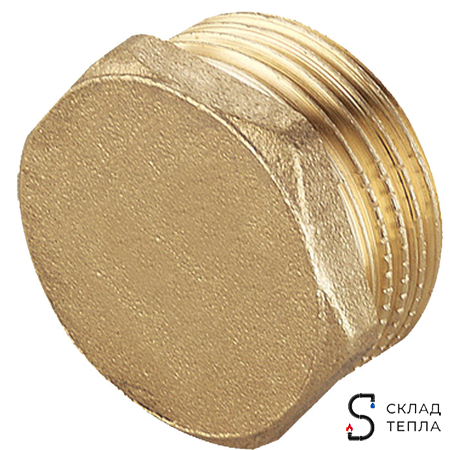 Заглушка латунная с наружной резьбой TIM - 1 1/4" (1шт). Вид 2.