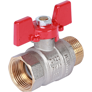 Кран шаровой полнопроходной Rommer - 3/4' (вн./нр.,PN40, ручка бабочка красная)