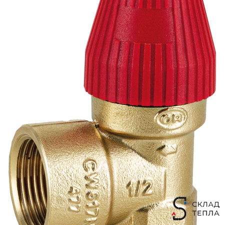 Клапан предохранительный STOUT - 1/2" х 3/4" (ВР/ВР, Рн 3 бар, для систем отопления, OR). Вид 2.