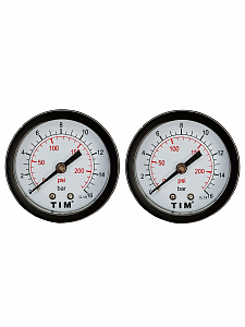 Манометр аксиальный Tim 1/4"- 16 бар  Манометр аксиальный Tim 1/4'- 16 бар