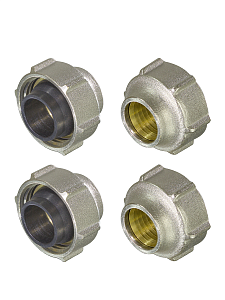 Соединение резьбозажимное TIM - 3/4' для стальных и медных труб 15x1,0 (4 шт.)