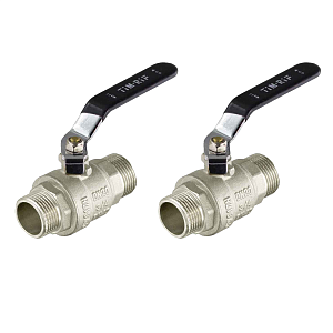 Кран шаровой полнопроходной TIM - 1/2" (НР/НР, PN50, ручка-рычаг черная, 2шт) Кран шаровой полнопроходной TIM - 1/2' (НР/НР, PN50, ручка-рычаг черная, 2шт)